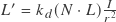 L' = k_{d}(N \cdot L) \frac{I}{r^{2}}